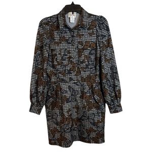 DIXIE NWT Long Sleeve Butterfly Print Dress S